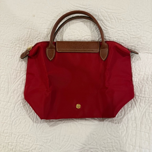 Red Longchamp Le Pliage Small with Short Handles - Picture 4 of 4